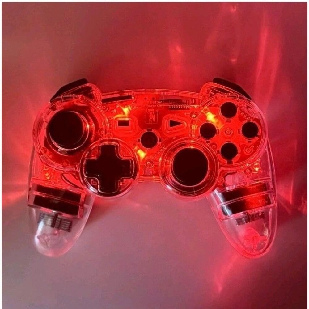 PDP Afterglow AP.2 Wireless PS3 Controller Clear Red LED PL-6322B No Dongle